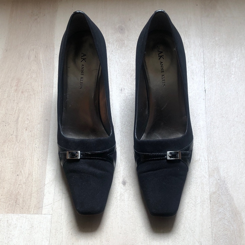 Anne Klein Black Heels with Silver Accent